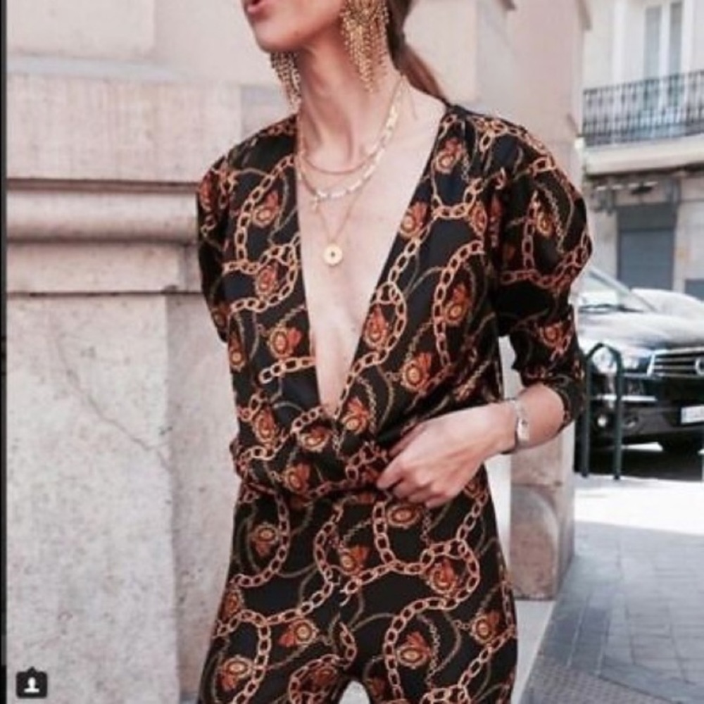 Zara chain print bodysuit